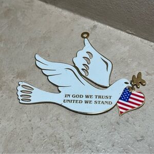 Gloria duchin dove in god we trust ornament
